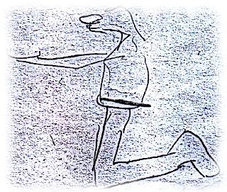 Skizze knieender Bettler