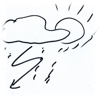 Zeichnung Unwetter, wie blich milungen.