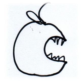 Voricht, bissiger Apfel!
