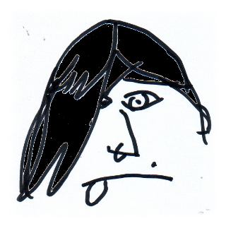 Milungene Skizze eines Klischee-Emo.