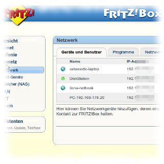 Konfigurationsoberflche der Fritz!Box.