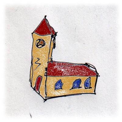 Zeichnung Kirche.