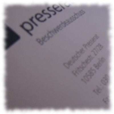 Briefkropf des Presserates.