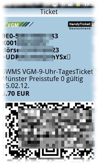 Screenshot der Ticket-App.