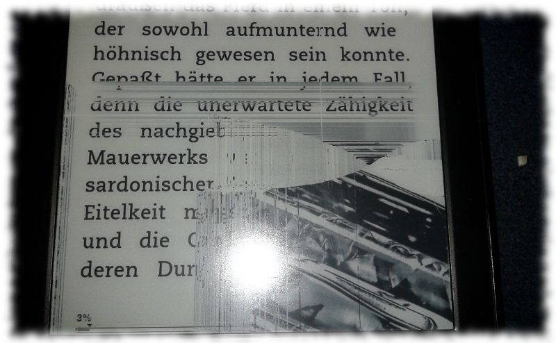 Durch simples daraudsetzen zerstrtes Kindle-Display.