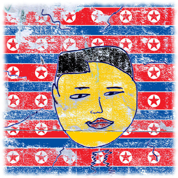 Karikatur von Kim Jong Un.