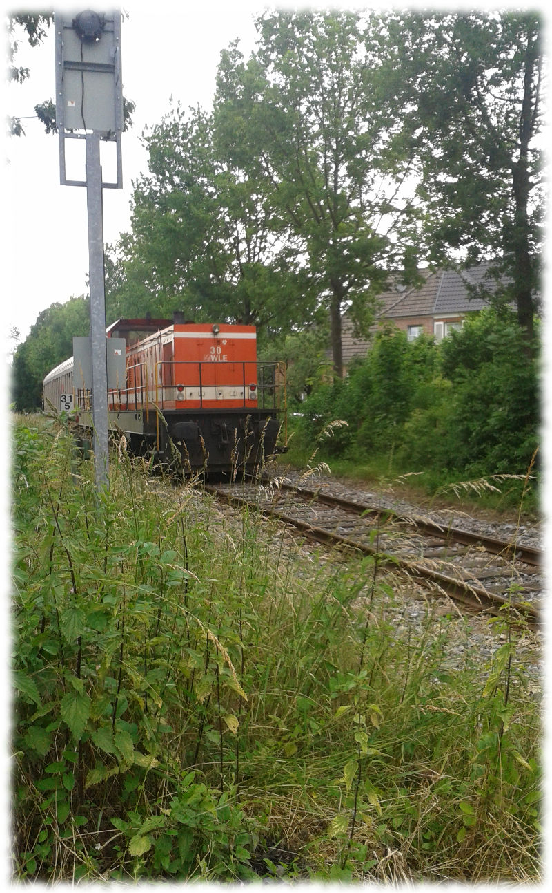 Diesellokomotive der Wesflischen Landeseisenbahn beim Rangieren.
