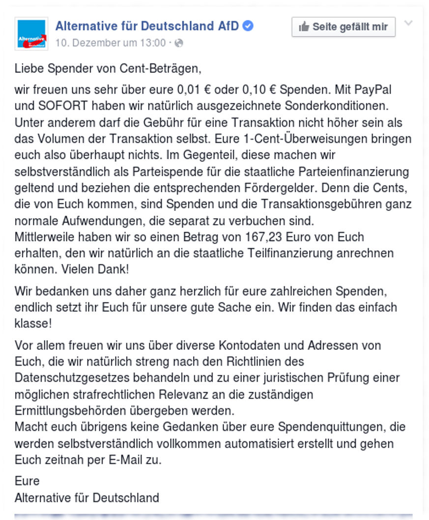 Screenshot, Text ist verlinkt.