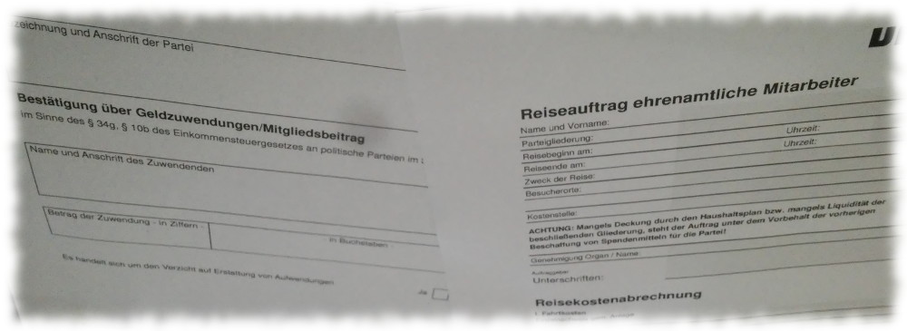 Spenden- und Reiseauftragsformulare