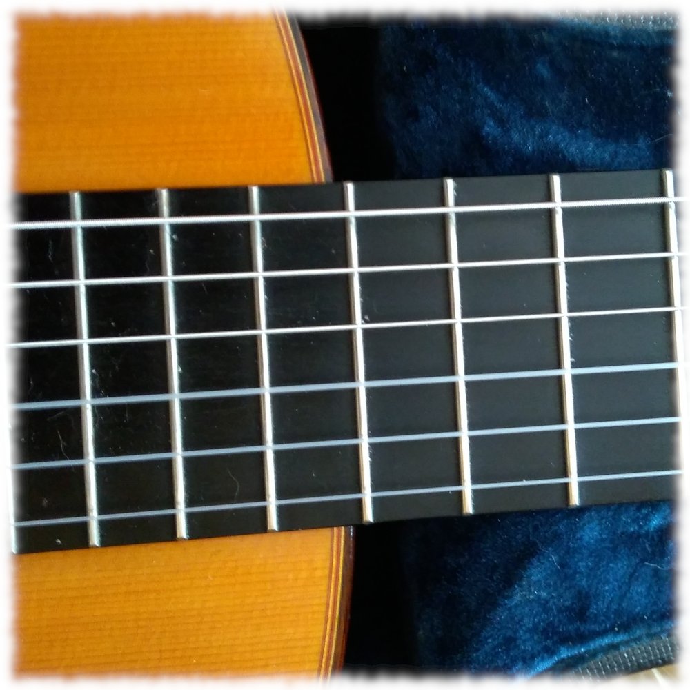 Detailaufnahme bergang Gitarrenhals-Korpus