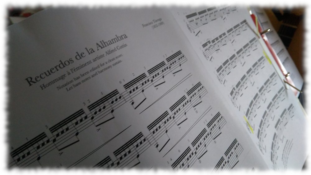 Noten von Recuerdos de la Alhambra auf Notenstnder