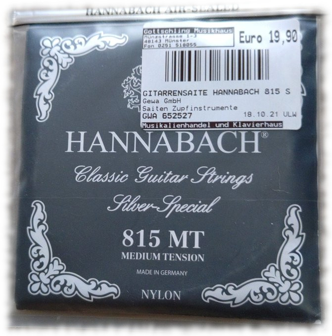 Packung Gitarrensaiten Hannabach Silver Special 815MT