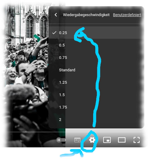 Wie man beim Youtube-Payer die Wiedergabegeschwindigkeit ndert