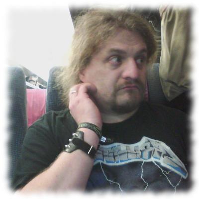 Ulf im IC nach Hause.