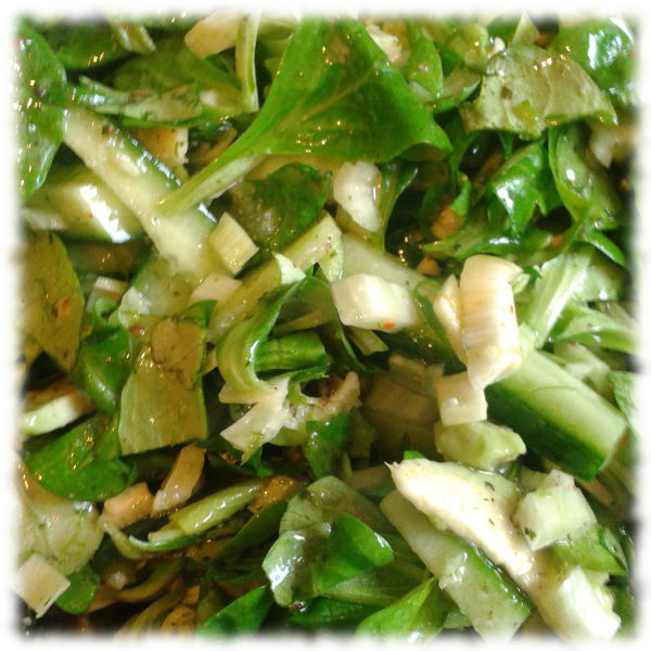 Der beschriebene Salat.